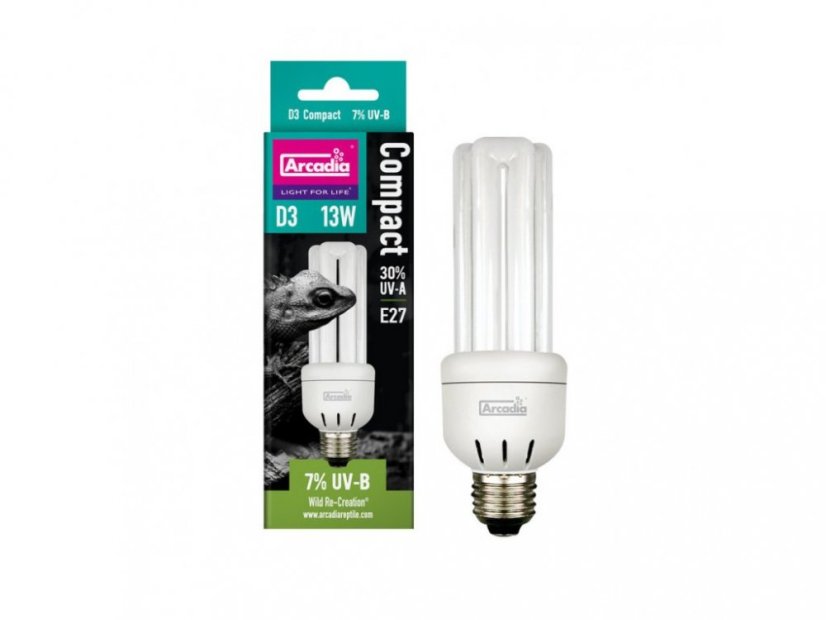 Arcadia D3 Compact Reptile Lamp 13W 7.0 UVB