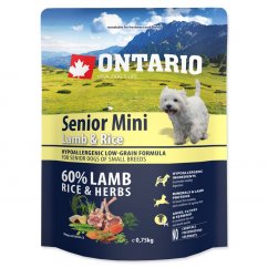 ONTARIO Senior Mini Lamb & Rice 0.75kg