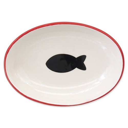 Miska MAGIC CAT keramická ovál potlač ryba červená 13 cm