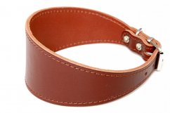 Leather collar for greyhounds, smooth  60mm x 42cm