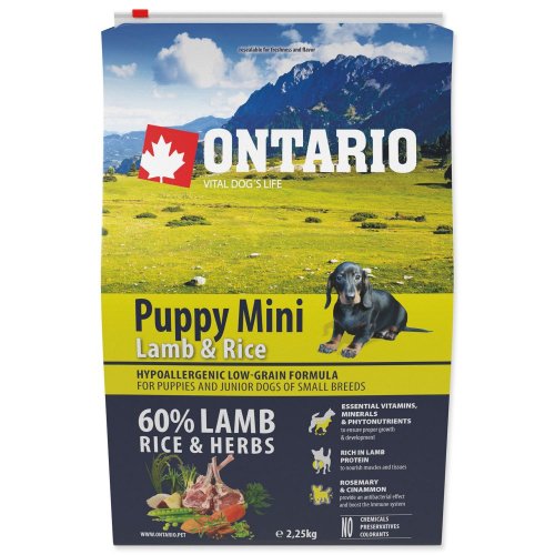 ONTARIO Puppy Mini Lamb & Rice 2,25kg
