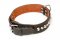MOLOSS leather collar, decorated with cones 1row 40mm x 55cm