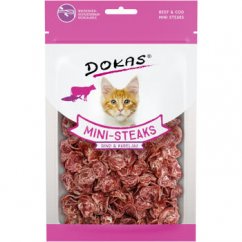 Dokas - Hovädzie a treska mini steaky pre mačky 25 g