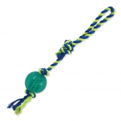 Hračka DOG FANTASY DENTAL MINT míček házecí s provazem smyčka zelený 7 x 50 cm