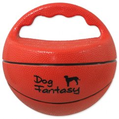 Hračka DOG FANTASY Ball míč s rukojetí pískací 15cm