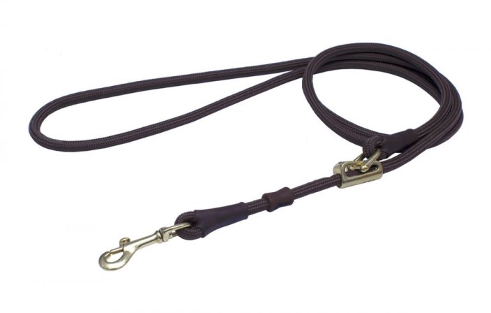 Leash rope and leather, bronze. carbine 10mm x 150-270cm