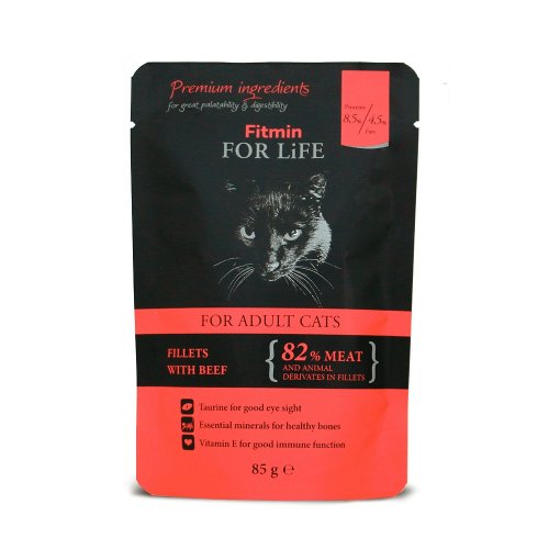 Fitmin For Life Hovězí kapsička pro kočky 85 g