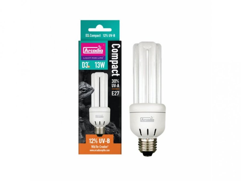 Arcadia D3+ Compact Reptile Lamp 13W 12.0 UVB