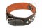 MOLOSS leather collar, decorated with cones 2 rows 50mm x 60cm
