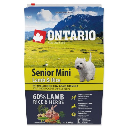 ONTARIO Senior Mini Lamb & Rice 2.25kg