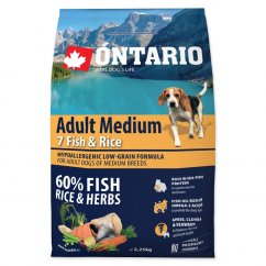ONTARIO Dog Adult Medium Fish & Rice 2,25kg