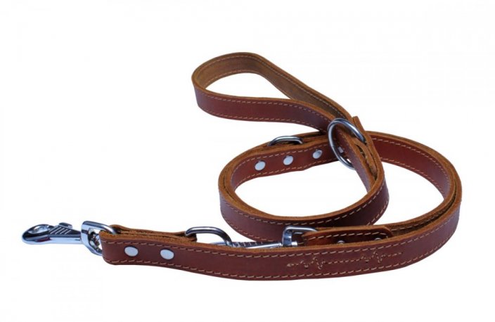 Switching leather EKG leash made of oiled leather 25mm x 240cm